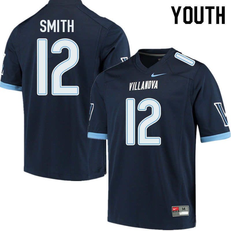 Youth #12 Daniel Smith Villanova Wildcats College Football Jerseys Sale-Navy - Click Image to Close